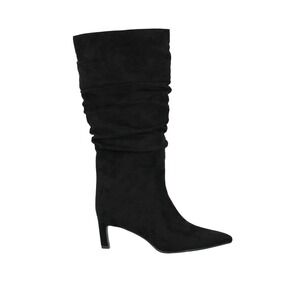 Time and Tru Women's Faux Suede Slouch Boots with Kitten Heels Black Sz 8.5W NWT